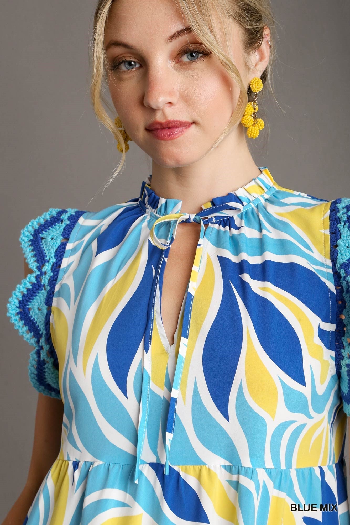 Umgee Women's Tropical Tiered Midi Dress Umgee