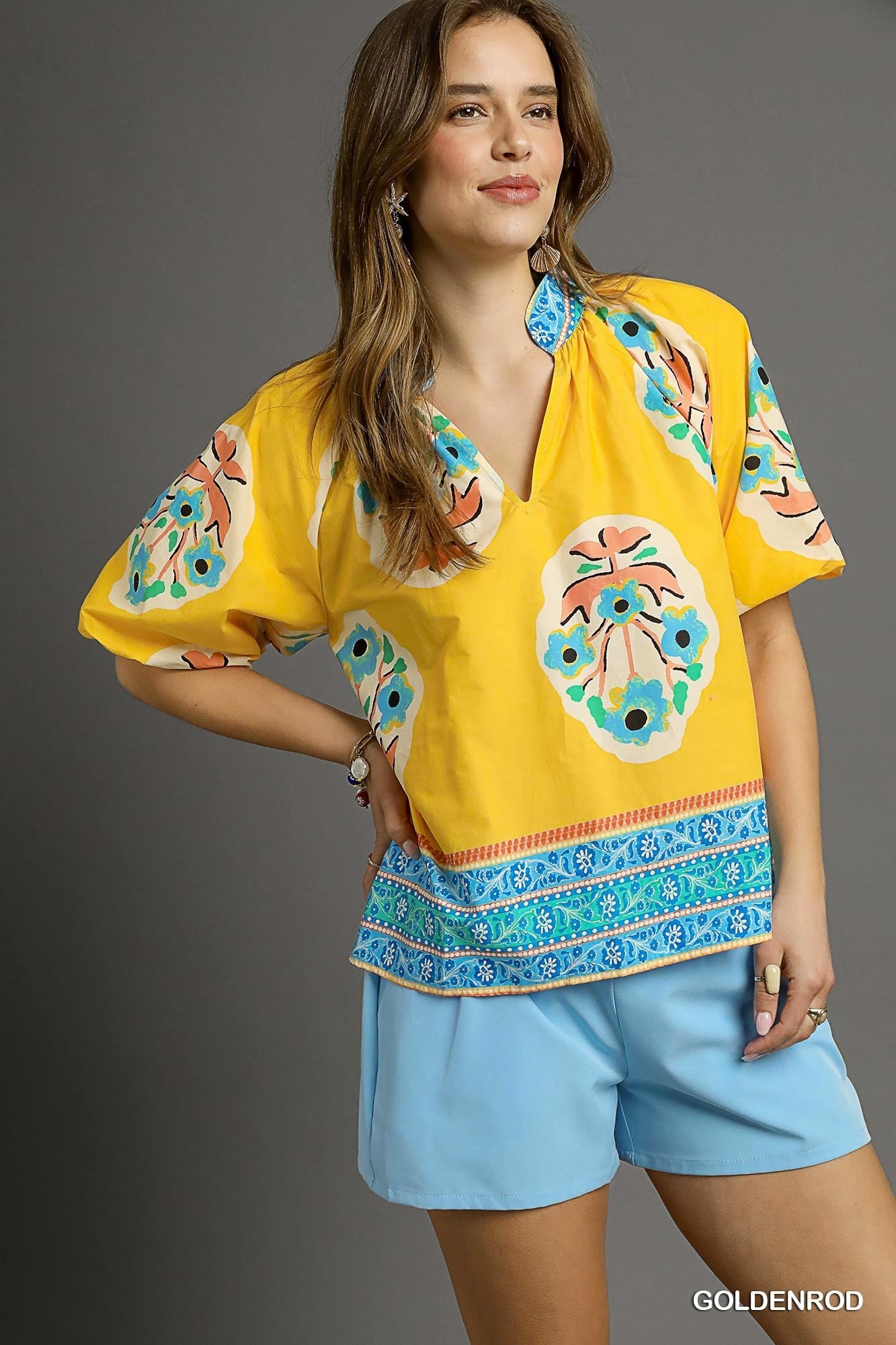 Umgee Boho-Chic Floral Top