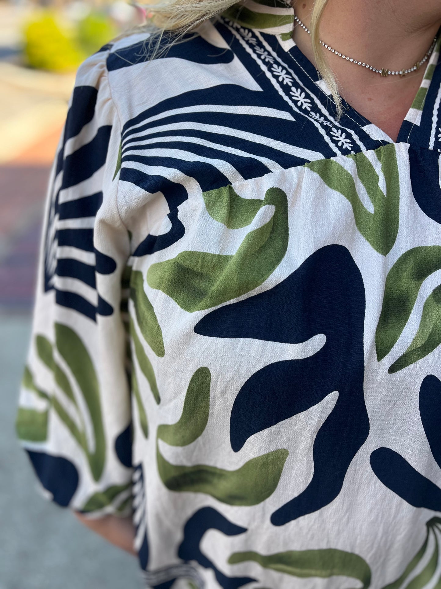 Umgee Boho Leaf Print Blouse – Relaxed & Flowing Tops