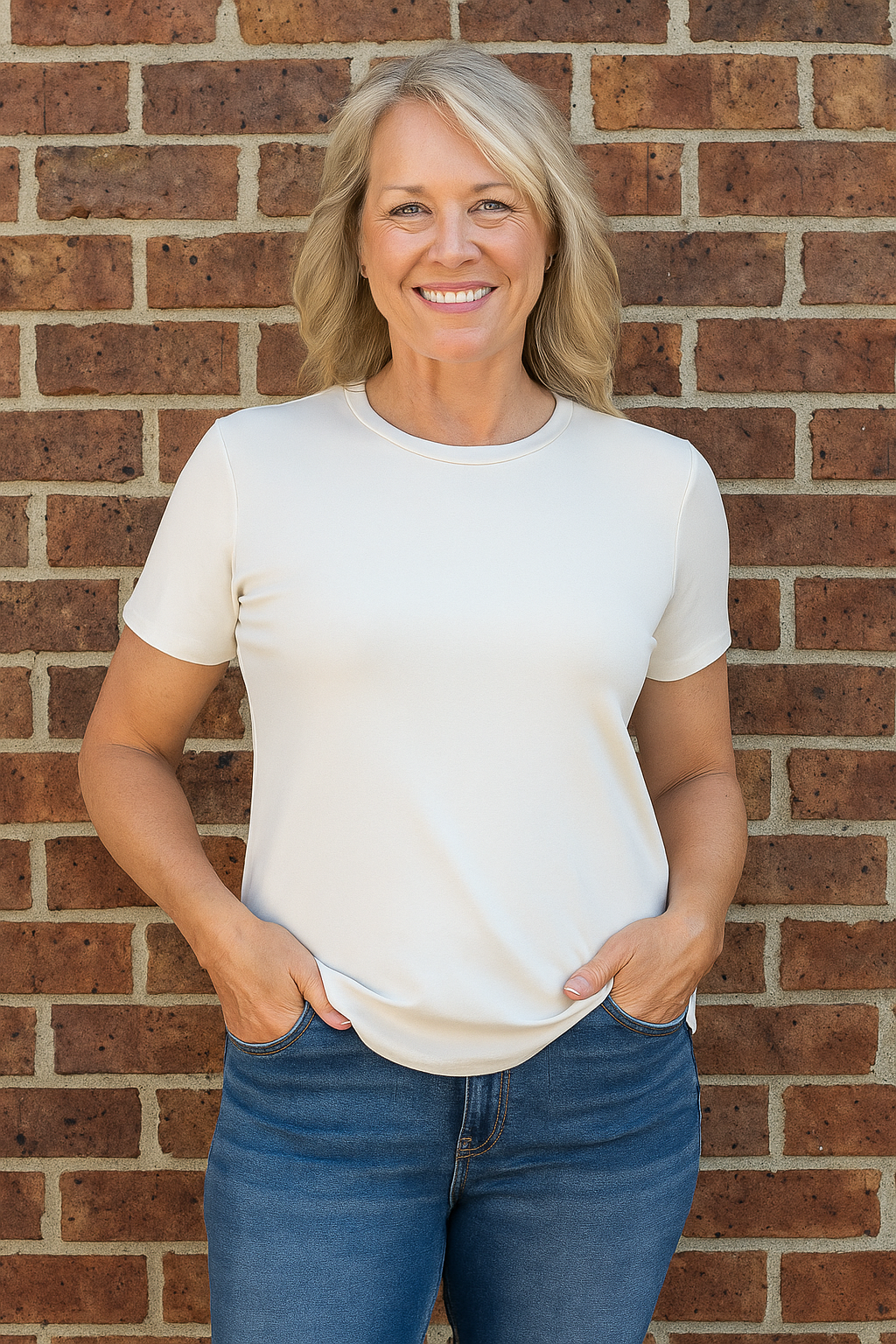 Luxe Crew Neck Tee – Amanda Blu | Soft, Stylish & Flattering