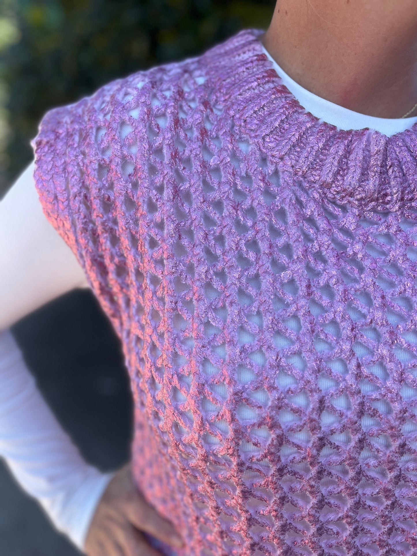 Umgee Metallic Foil Sweater Tunic Umgee