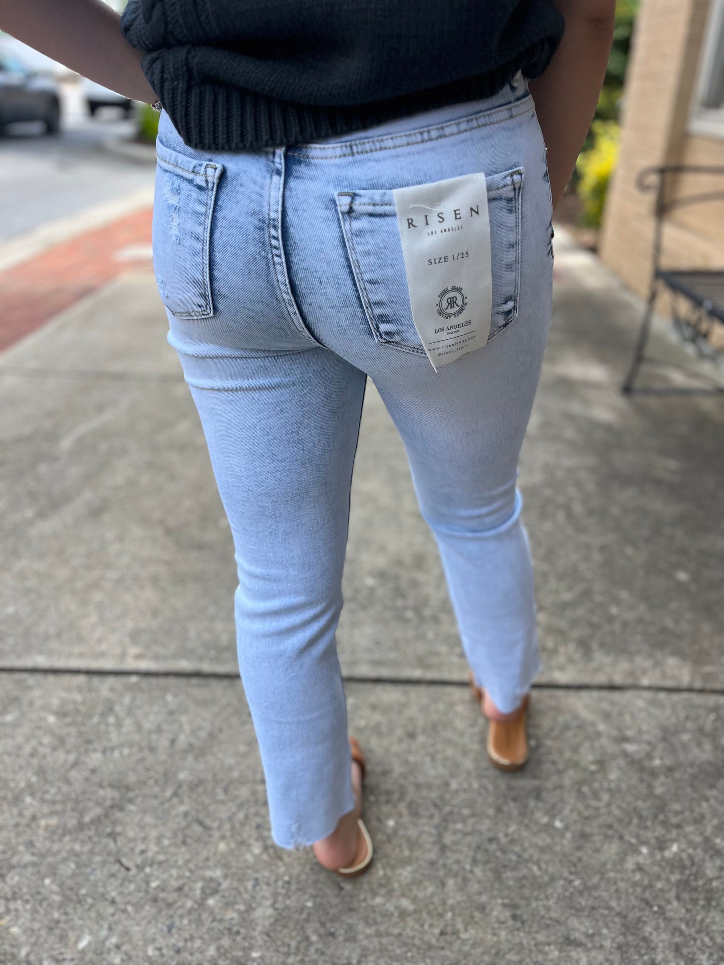 Risen HR Distressed Acid Wash Slim Straight Jean Risen