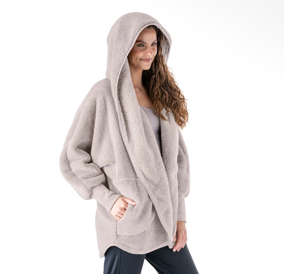 Hello Mello Comfort Zone Fuzzy Cardigan Hoodie ONE SIZE