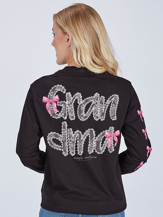 SS Grandma Lace Black Long Sleeve Tee