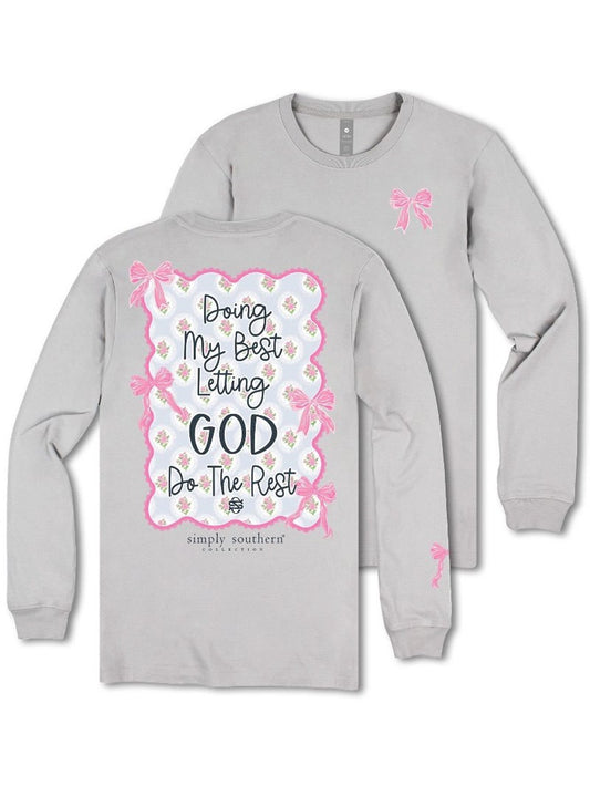 Simply Southern “Doing My Best” Faith Long Sleeve Tee – Sport Grey