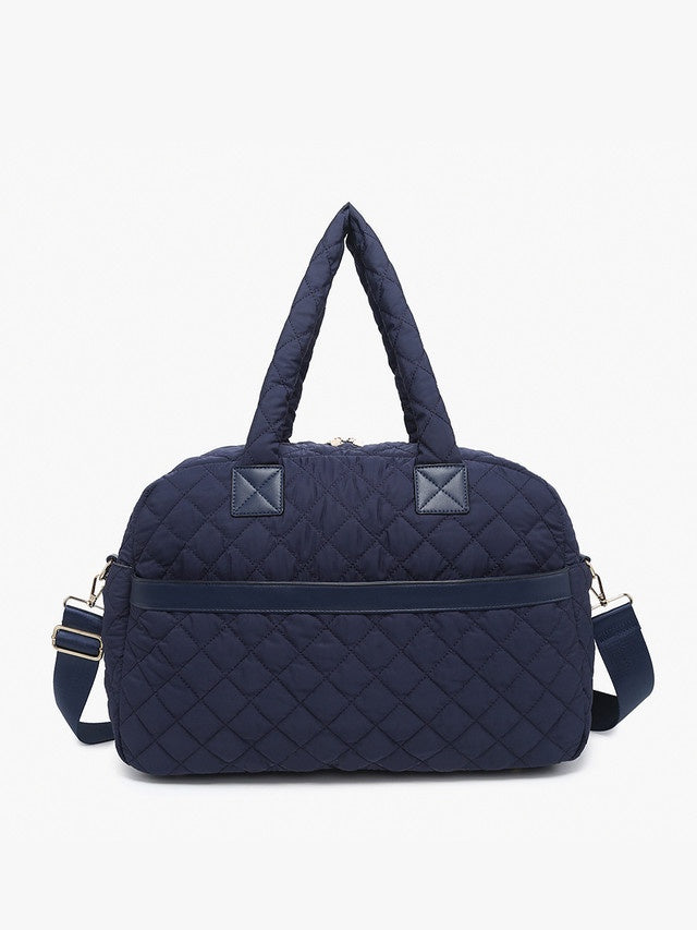 Jen & Co Mills Quilted Nylon Weekender – Navy Travel Bag
