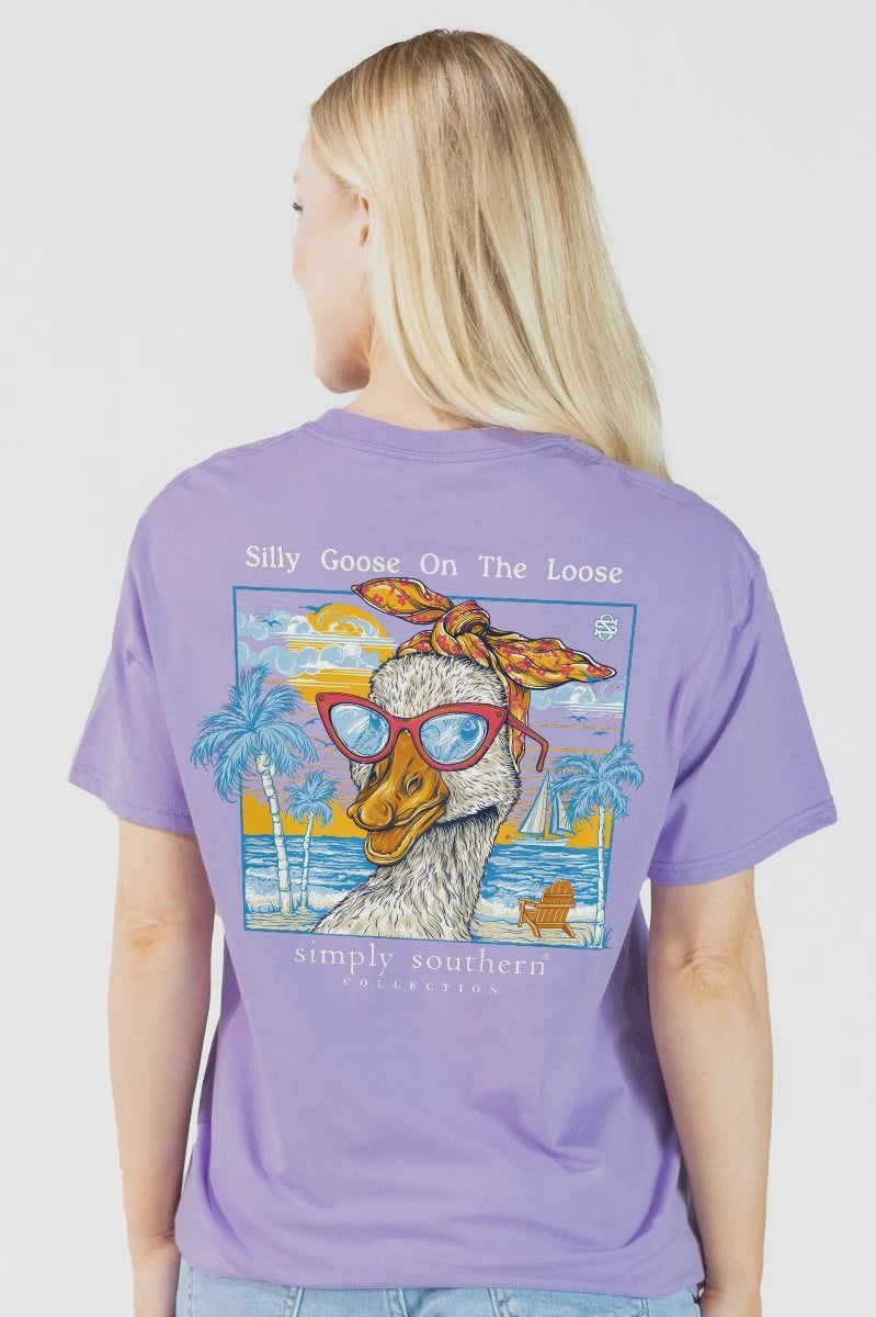 Simply Southern “Silly Goose on the Loose” Graphic Tee – Grape Purple