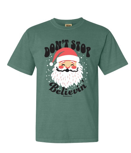 Don’t Stop Believin’ Comfort Colors® Tee – Light Green