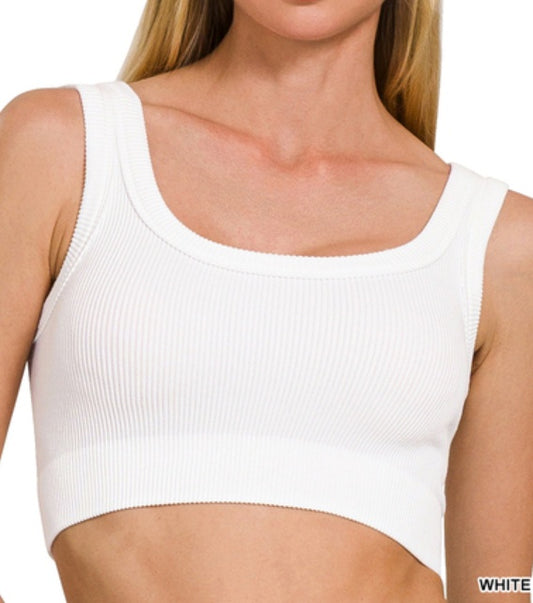 Everyday Essential Ribbed Scoop Neck Crop Tank
