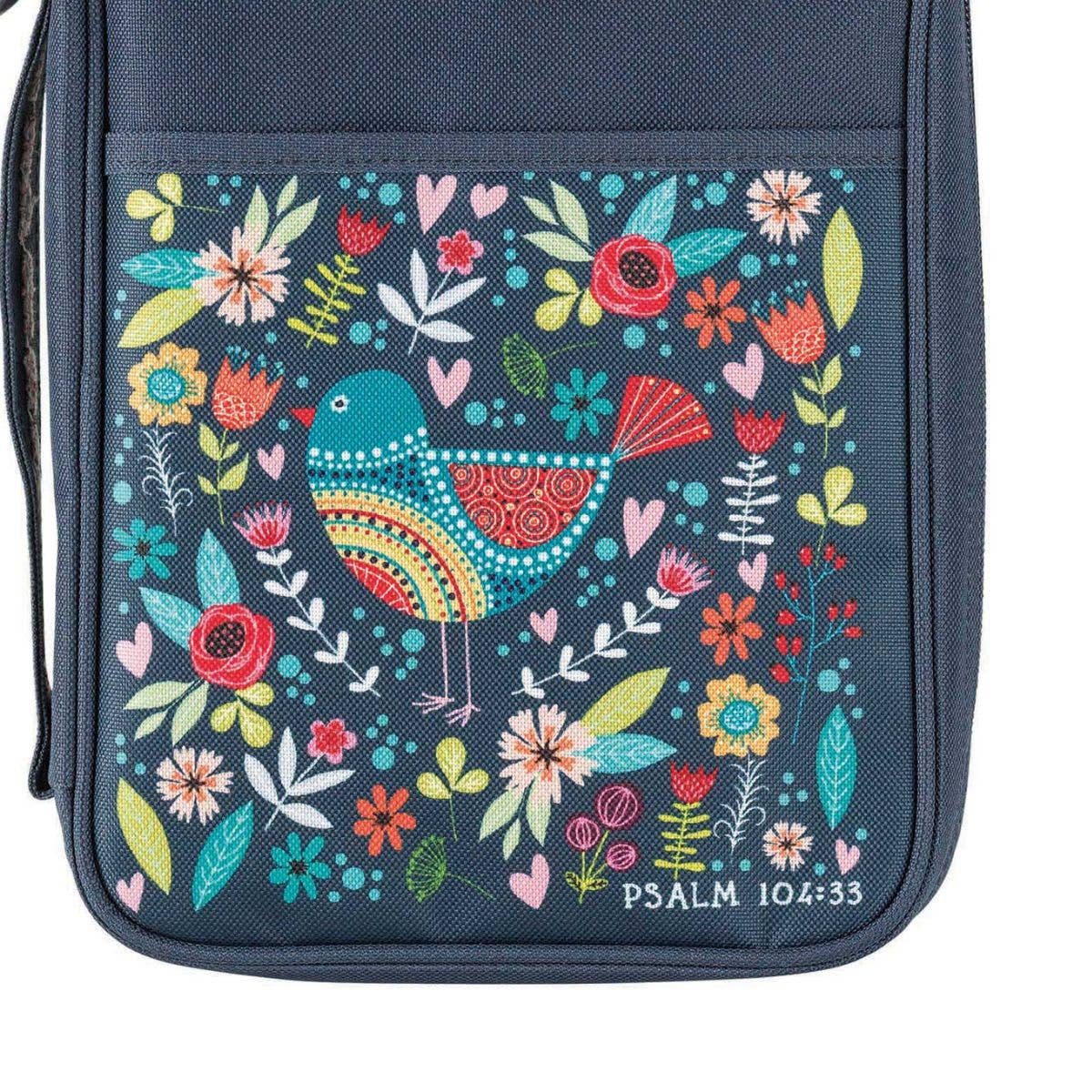 Bird & Floral Design Polyester Bible Cover