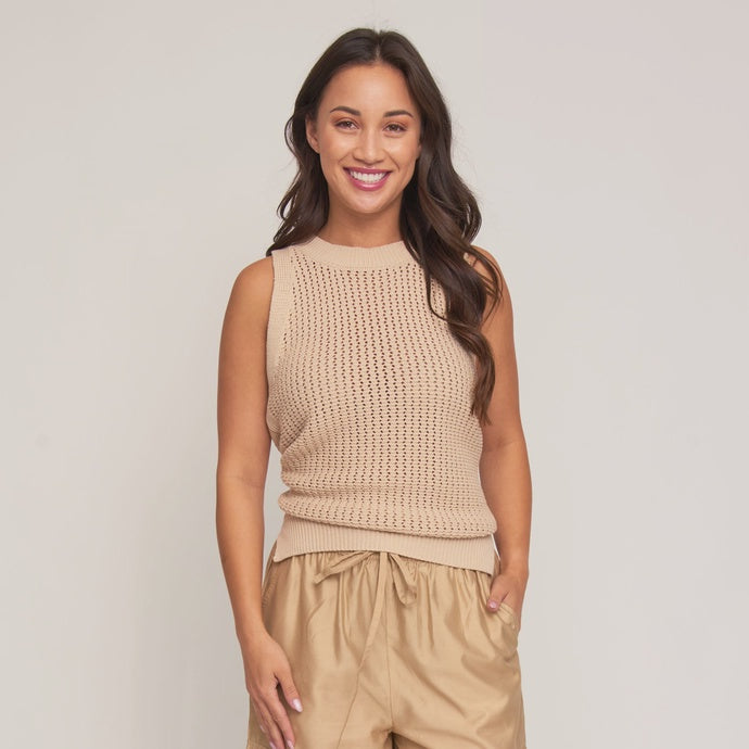 Mira Sweater Knit Tank Top - Mojave Desert