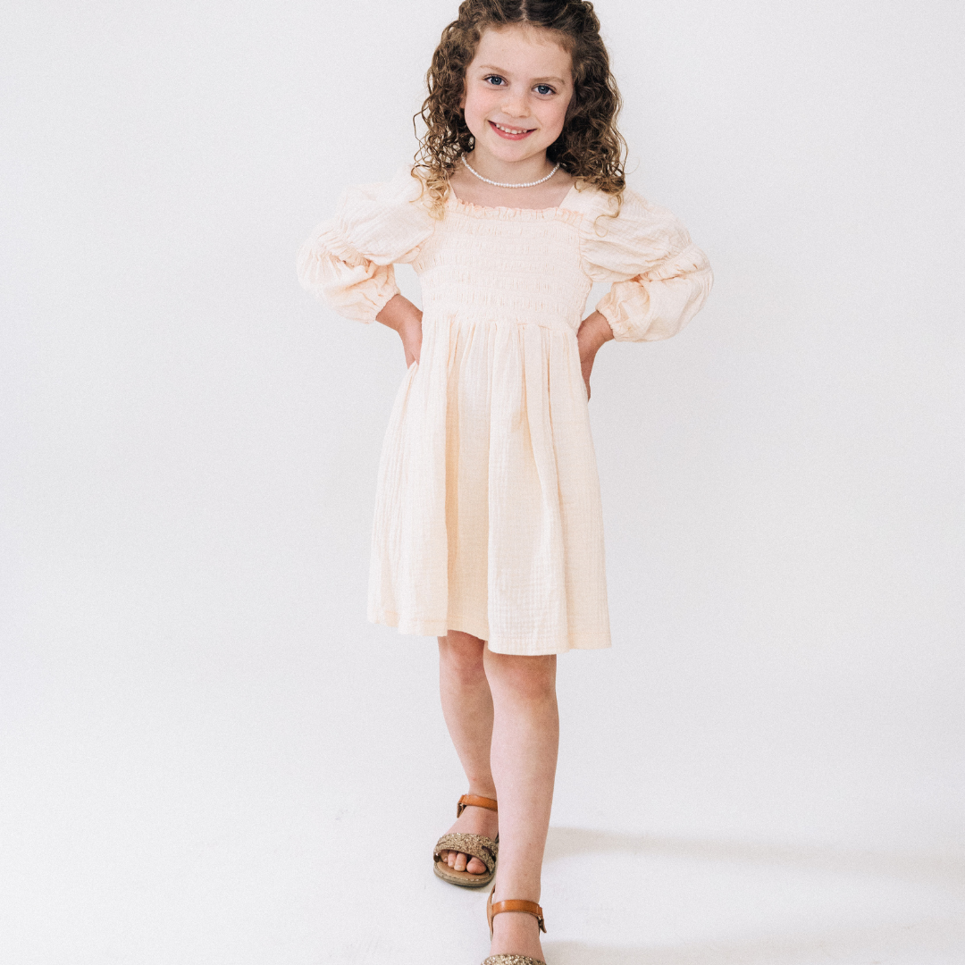 Muslin Puffed Sleeve Mommy & Me Dress - Child: 8-9Y