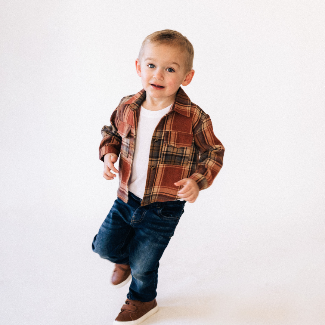 Lightweight Rust Flannel - Child: 3-4T