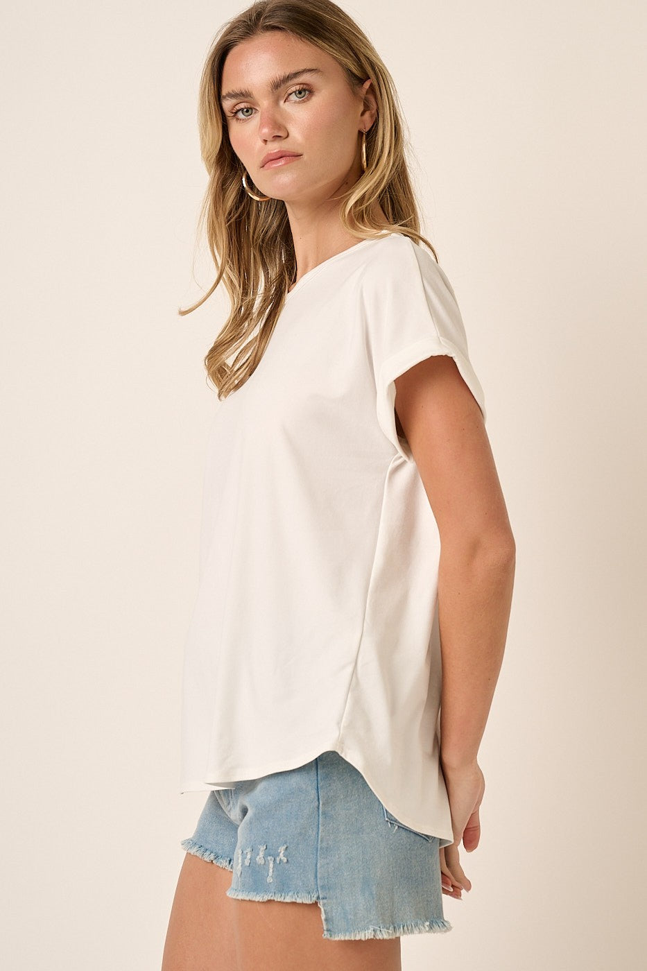 Soft Knit Dolman Sleeve Tee – Relaxed Fit Everyday Top