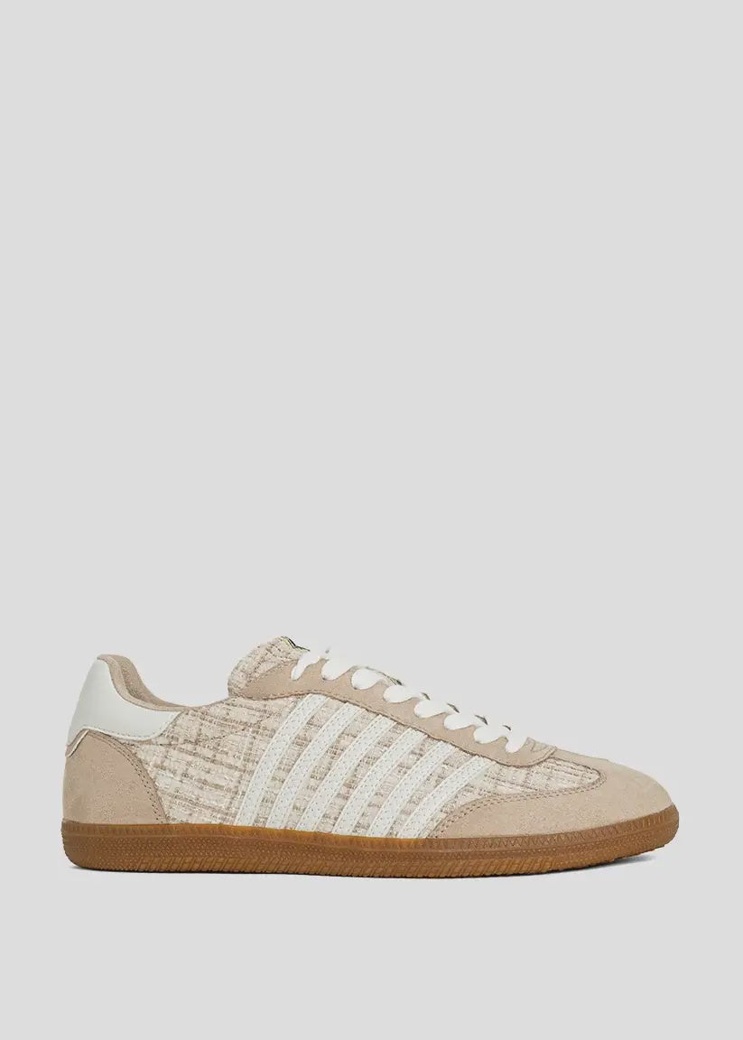 Shu Shop STEVIE Taupe Retro Striped Sneakers