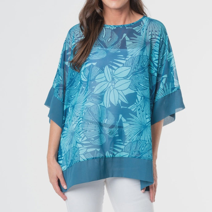 Poncho Top Lexi Tropical Infusion Sheer One Size