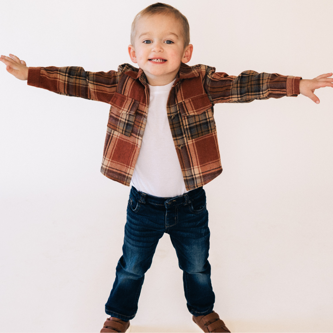 Lightweight Rust Flannel - Child: 3-4T