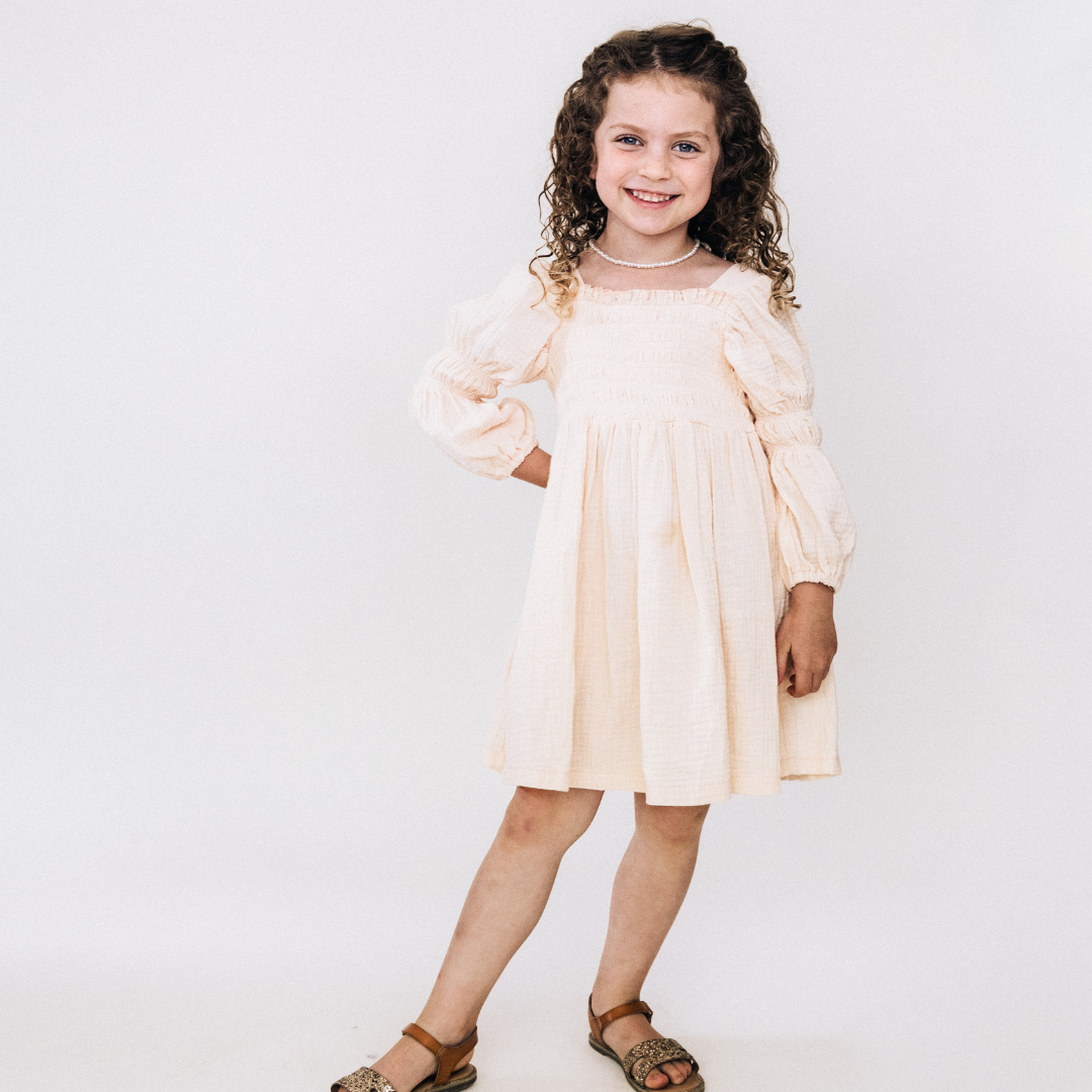 Muslin Puffed Sleeve Mommy & Me Dress - Child: 8-9Y
