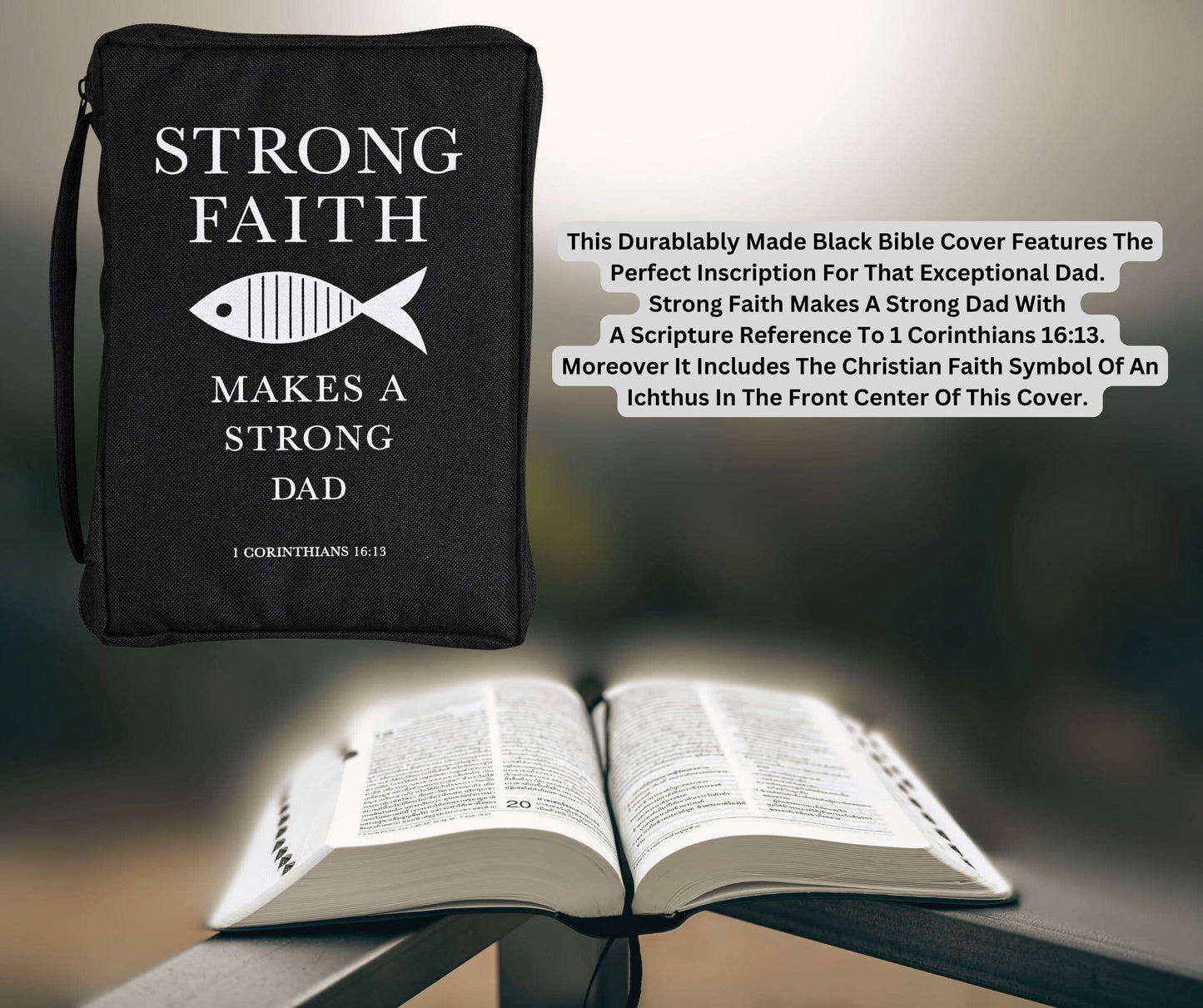 Bible Case Strong Faith Dad Large