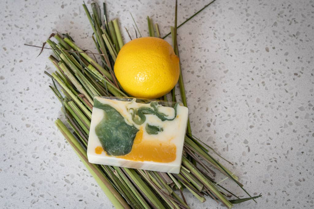 5oz Lemongrass Goats Milk Soap Slice The Appalachian Goat
