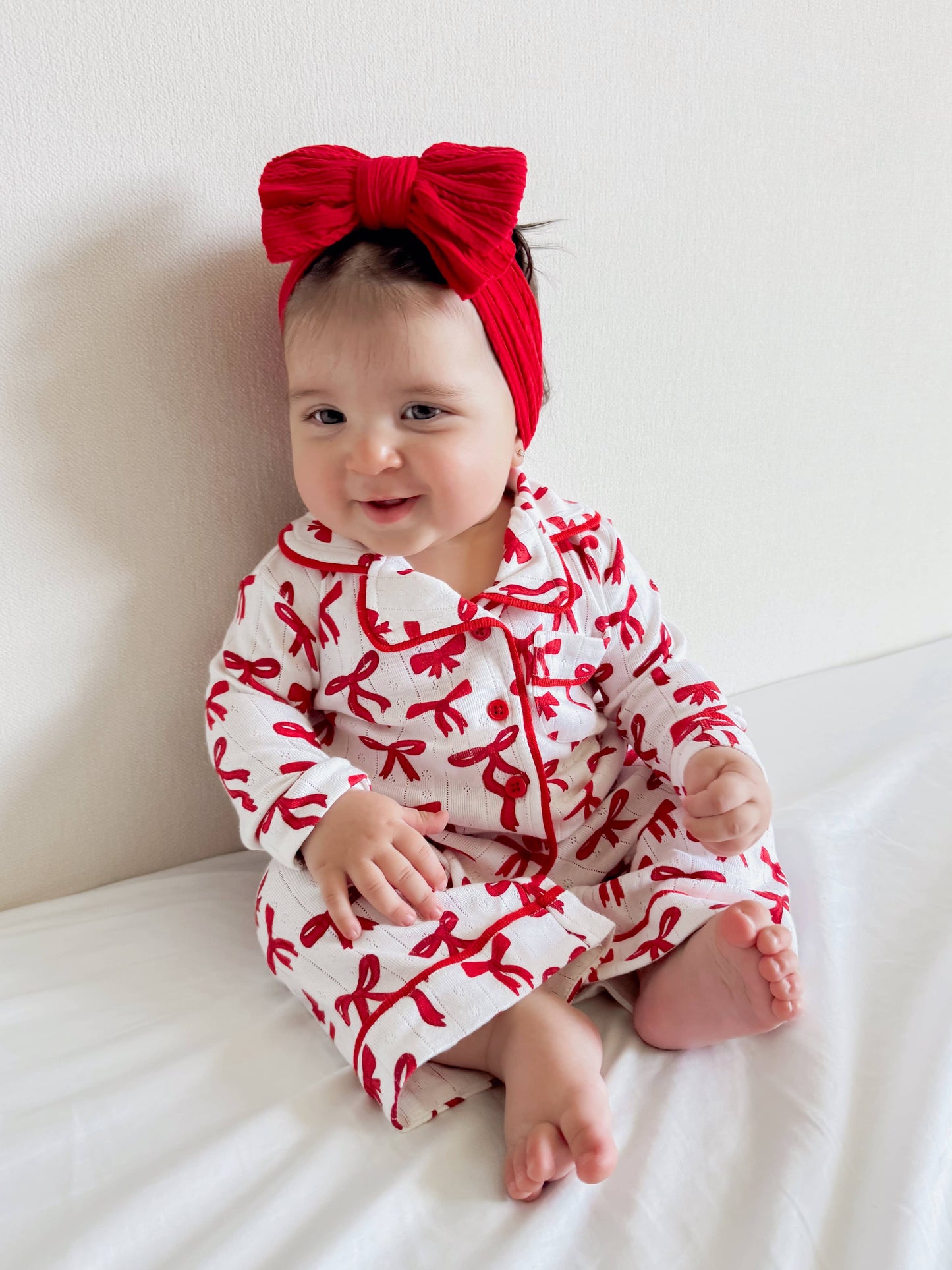 Red Bows / Organic Pointelle Lounge Set: 2 yr.