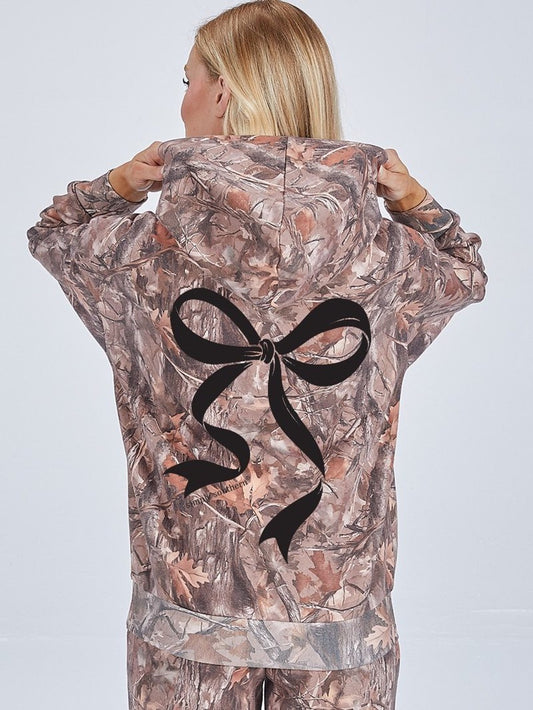 Camo Hoodie with Bow