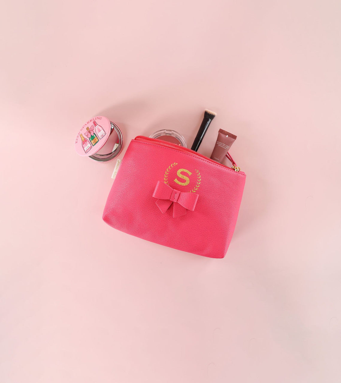 Simply Southern Pink Initial Makeup Bag Simply Southern