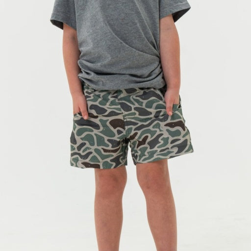Burlebo Youth Retro Camo Grey Pocket Everyday Short