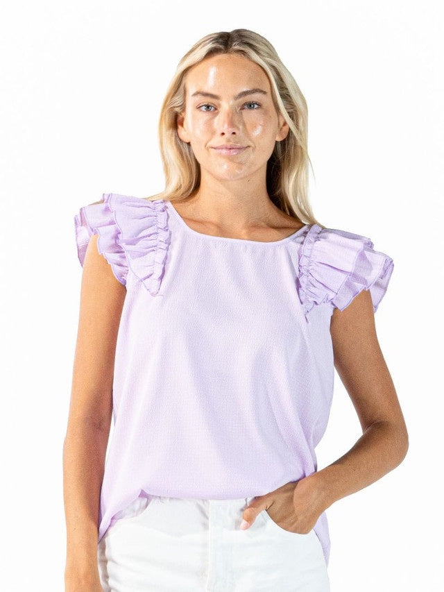 Lilac Coquette Top with Bow Back