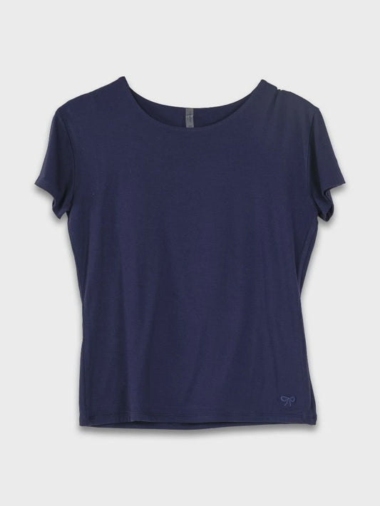 SS Double Layer Scoop Neck Basic Tee