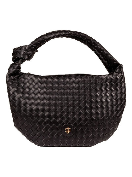 SS Knot Handle Woven Bag - Black