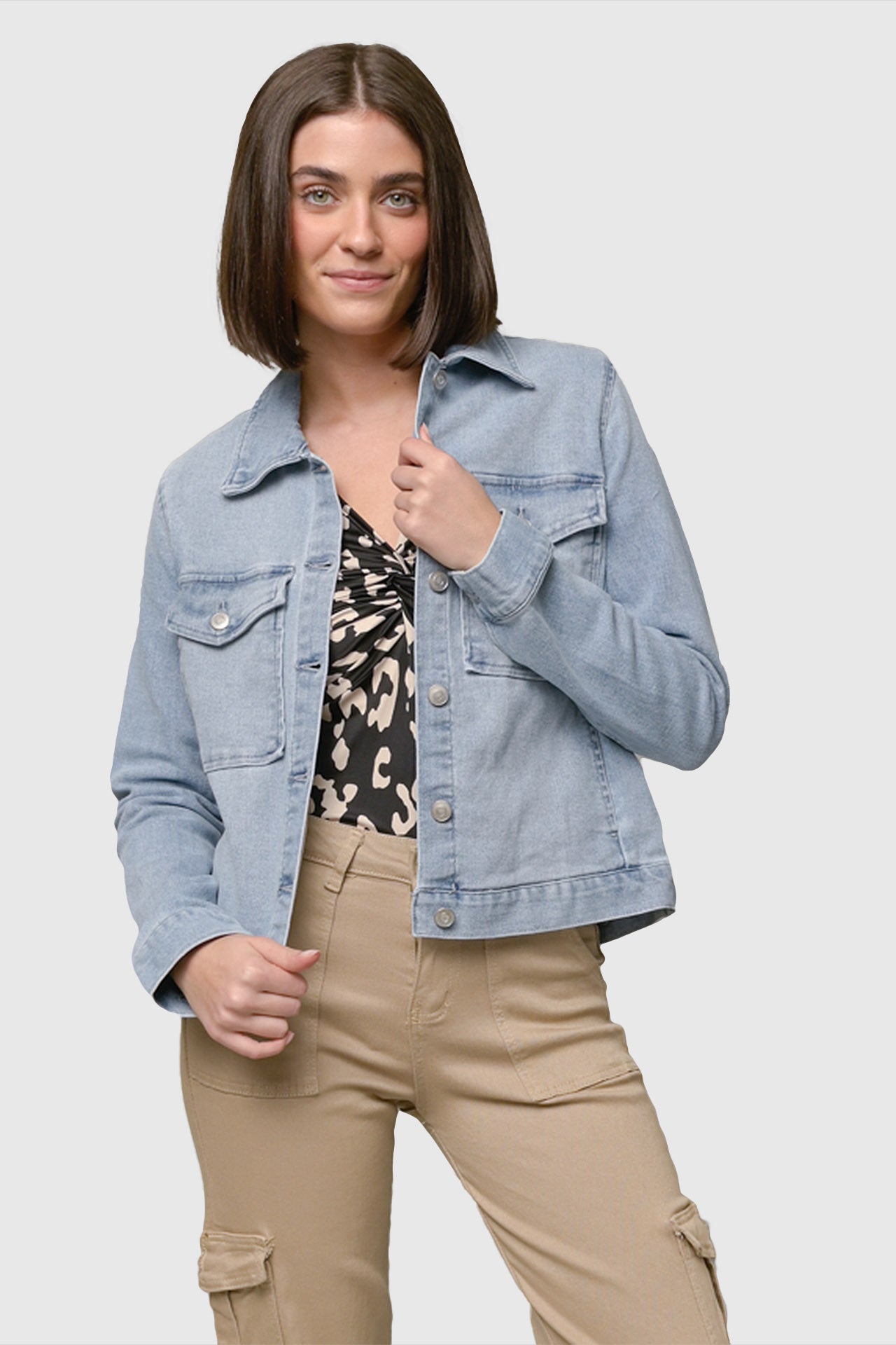 Stretch Denim Jacket w/ Patch Pockets