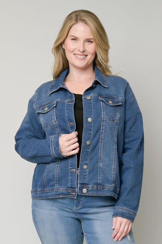 PLUS Midnight Horizon Medium Wash Denim Jacket
