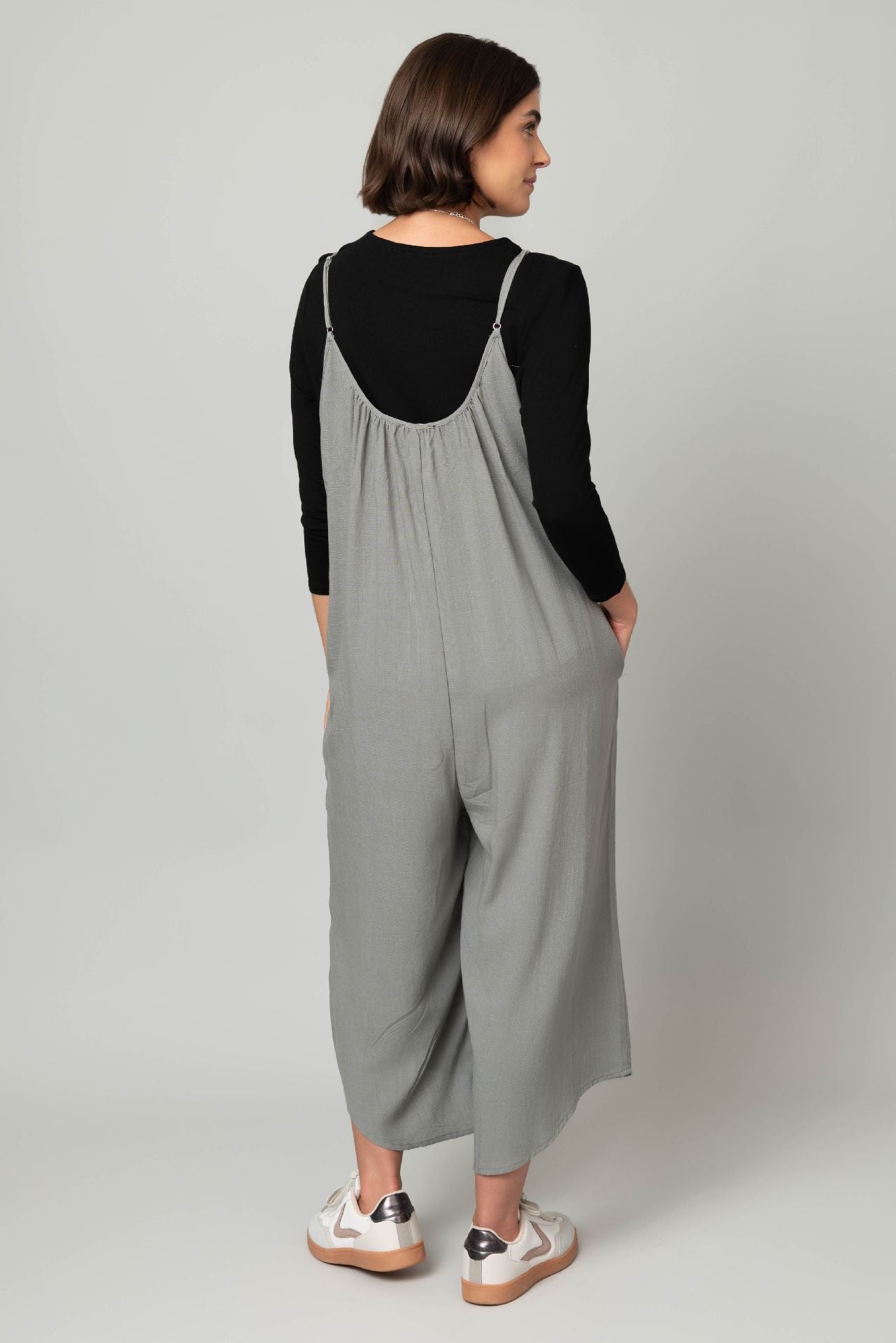 Linen-Like Stingray Palazzo Jumper