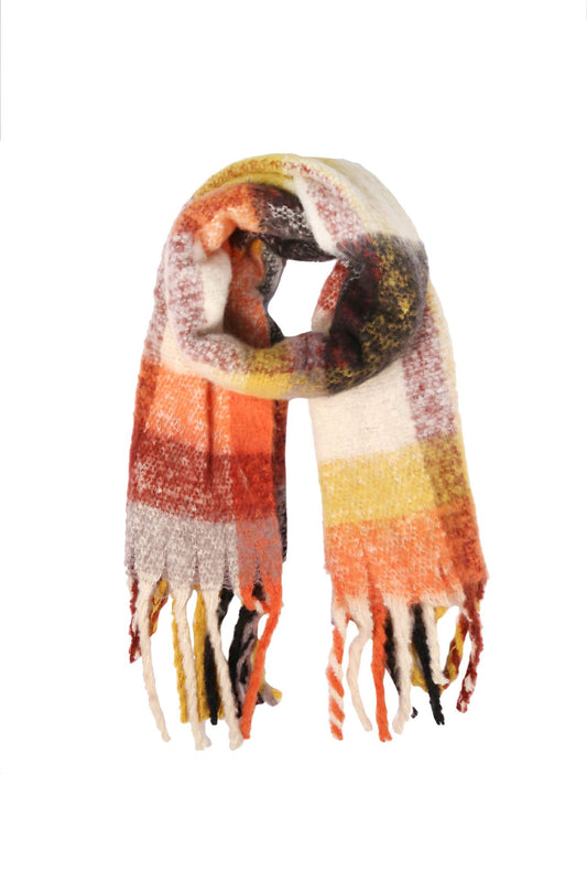 The Ember Fringe Knit Scarf – Rust