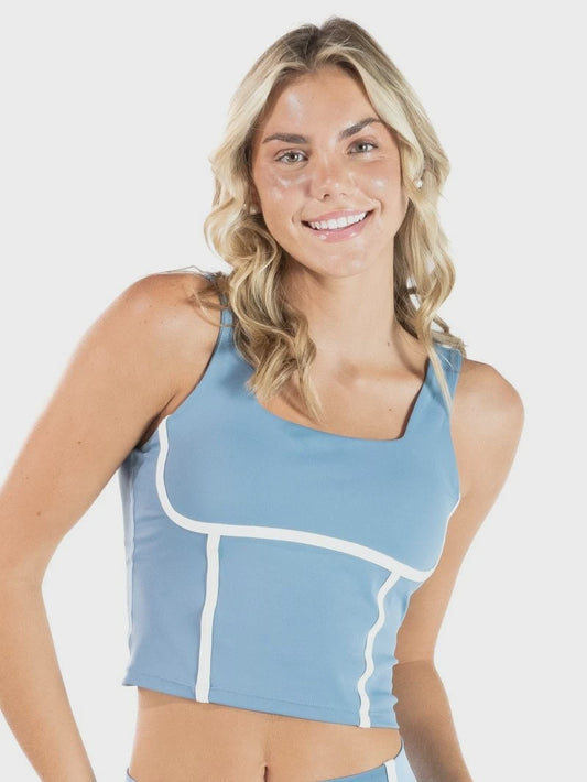 Seamed Sports Bra Top – Baby Blue