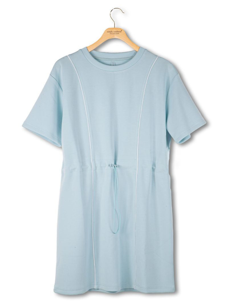 SS Short Sleeve Lounge Dress with Cinch Waist