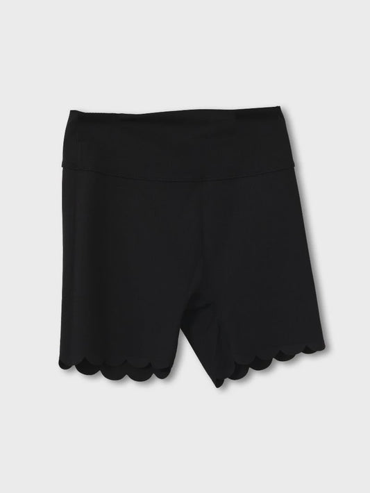 Scalloped Athletic Shorts – Black