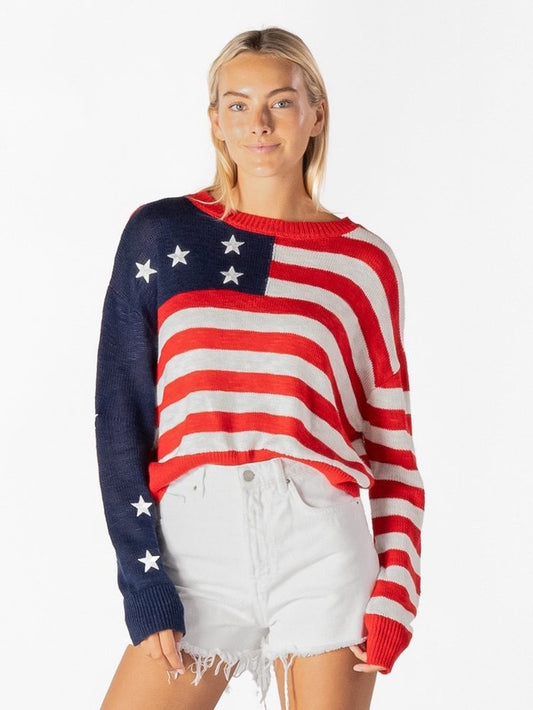 SS All-American Flag Knit Sweater – Red, White & Blue