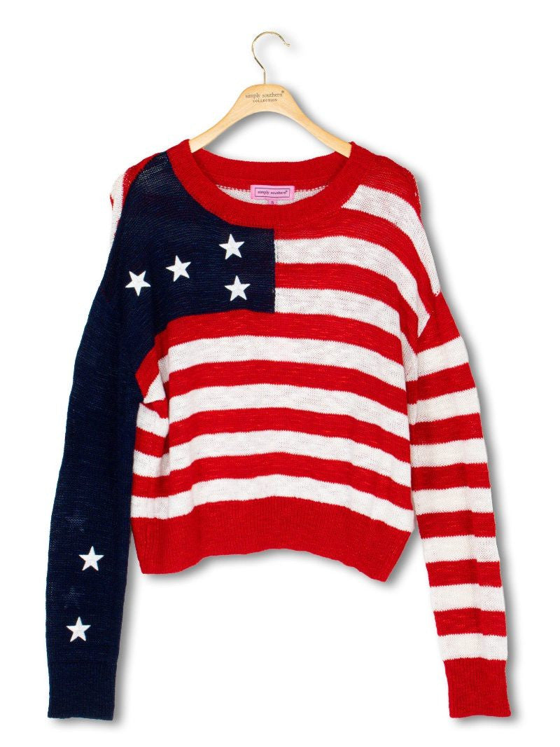 SS All-American Flag Knit Sweater – Red, White & Blue