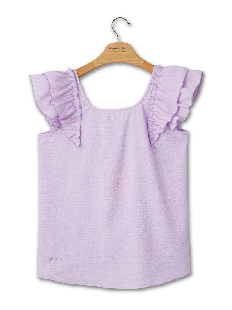 Lilac Coquette Top with Bow Back