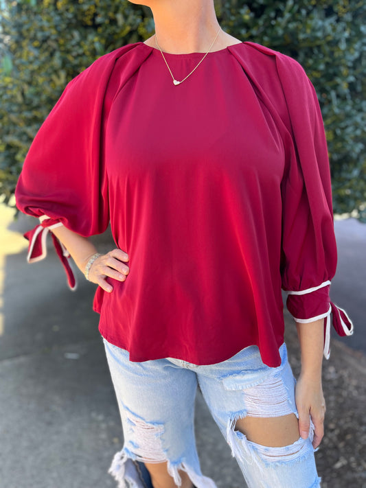 Bow Sleeve Elegant Top