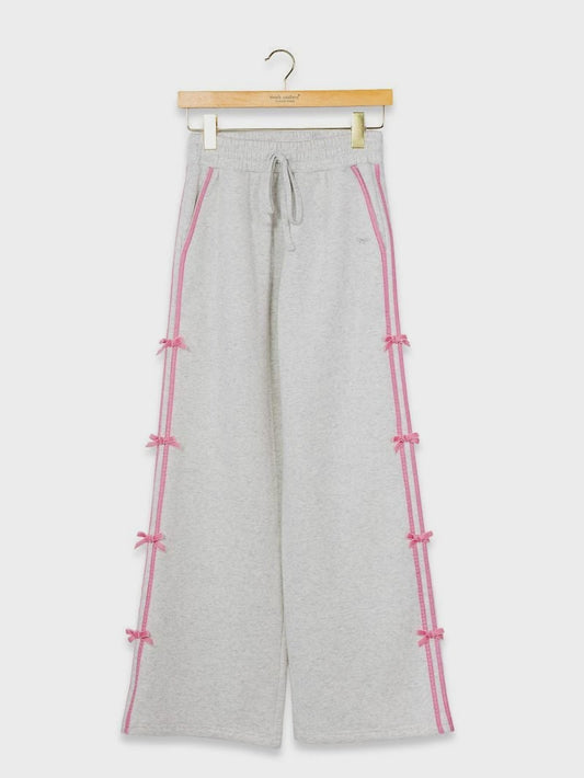 SS Gray Sweatpant with Pink Velvet Stripe
