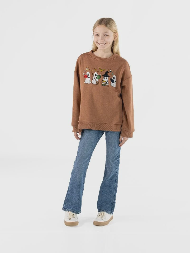 Youth SS Embroidered Ghost Crewneck