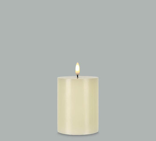 Patria 3D LED Ivory Pillar Candle – Realistic Flickering Wax Candle