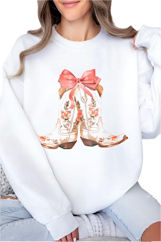 Bow & Floral Boot Sweatshirt