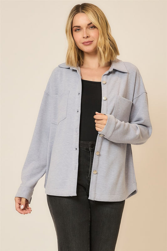 Cloudlight Micro Rib Button-Up Shacket