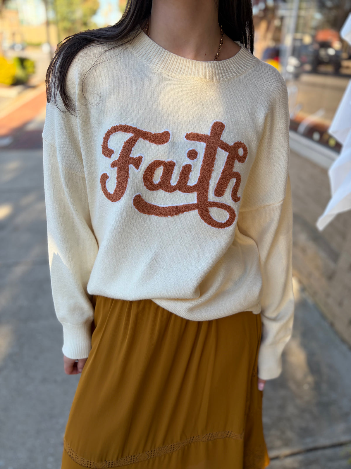 FAITH Embroidered Oversized Sweater