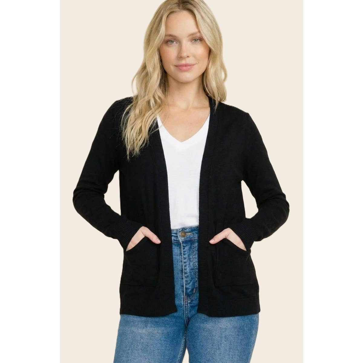 Staccato Basic Solid Cardigan Sweater