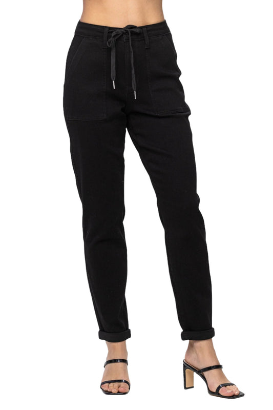 HW Jet Black Double Roll Cuff Jogger